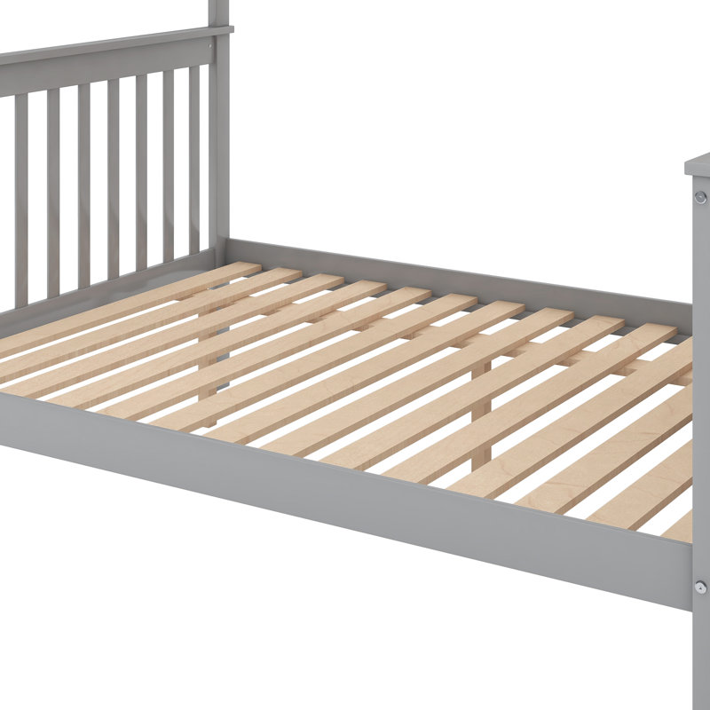 Hazzard twin over full bunk bed with trundle and shelves harriet bee bed frame discount